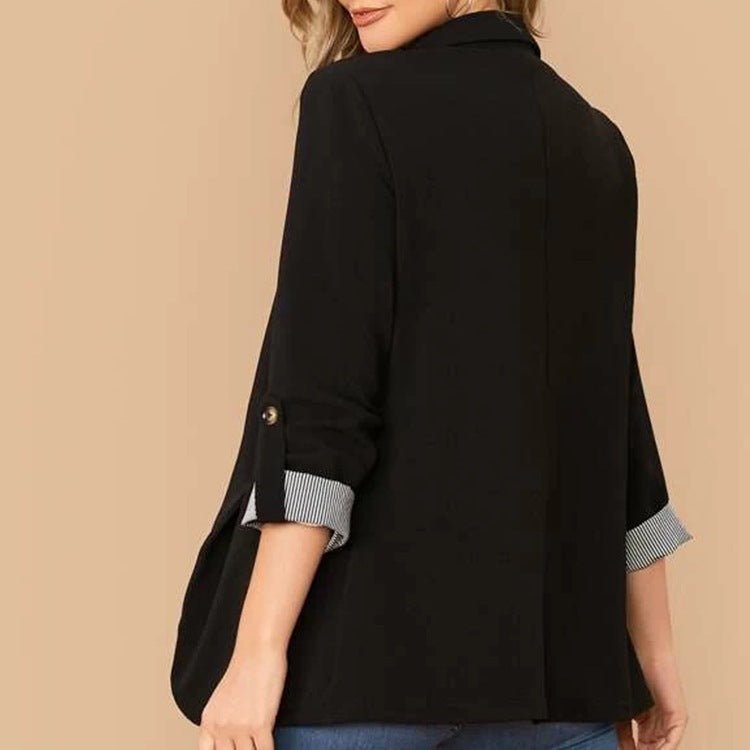 Lapel Collar Roll - Tab Sleeve Blazer - Blazer Suit